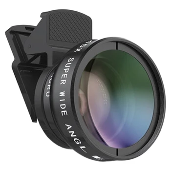 Telefon Lens 0.45 X Ultra geniş açı makro Lens telefon harici kamera Apple Samsung Xiaomi için