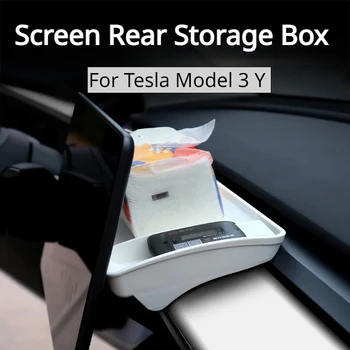 Tesla Modeli 3 Y Pano Ekran Arka saklama kutusu Tepsi Doku Kutusu Görünmez VB Destek Organizatör Araba İç Aksesuarları