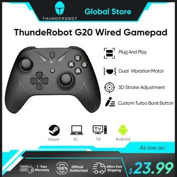 ThundeRobot G20 Kablolu Titreşim Gamepad joystick denetleyicisi Windows PC için BUHAR TV Oyun Denetleyicisi Joypad