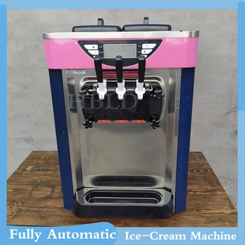 Ticari Elektrikli Yumuşak Dondurma Makinesi Çok Fonksiyonlu Elektrikli 21-26L / H 3 Lezzet Dondurma Makinesi