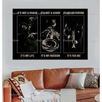 Trompet Trompetçi Posteri Değil Bir Faz Bu Benim Hayatım Değil Bir Hobi Bu Benim Tutkum Duvar Sanatı Baskılar Ev Dekor Tuval Hediye