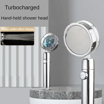 Turboşarjlı Duş Başlığı Basınçlı Spiral Fan Duş Başlığı 360° Su tasarruflu duş başlığı Filtreli El Nozulu