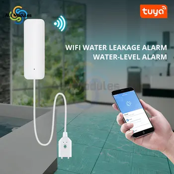 Tuya Ev Alarmı Su Kaçağı Alarmı Bağımsız WİFİ / Zigbee Su kaçak sensör dedektörü Sel Uyarı Taşma Güvenlik Sistemi