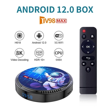TV98MAX TV Kutusu 2G + 16G Allwinner H618 Android 12 akıllı TV Kutusu 2.4 G + 5G WİFİ + Blutooth5. 0 H265 TV98 Medya Oynatıcı