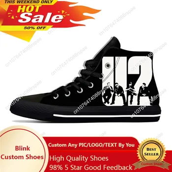 U2 Yüksek Top Sneakers müzik Rock grubu Mens Womens Genç rahat ayakkabılar Tuval koşu ayakkabıları 3D Baskı Nefes Hafif ayakkabı