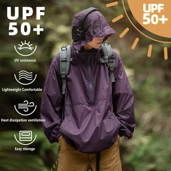 UPF50 + Yarım Yaz Yeni UV Koruma Zip güneş koruma giyimi Erkekler / Kadınlar Açık Hafif Nefes güneş koruma giyimi