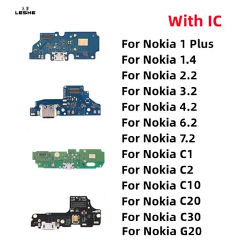 USB Şarj şarj doku Portu Kurulu Flex Kablo İçin Mic İle Nokia 1 Artı 1.4 2.2 3.2 4.2 6.2 7.2 C1 C2 C10 C20 C30 G20