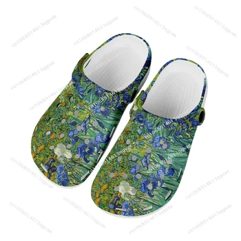 Van Gogh Yağlıboya Iris Çiçek Ev Takunya Özel su ayakkabısı Mens Womens Genç Ayakkabı Bahçe Nefes Plaj Delik Terlik