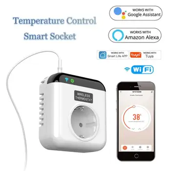 WiFi Akıllı Termostatik Soket sıcaklık kontrol cihazı Programlanabilir SmartLife Alexa Google Asistan Ev Akıllı Soket