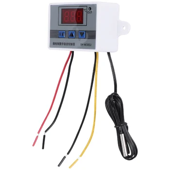XH-W3002 220V Dijital LED sıcaklık kontrol cihazı 10A Termostat Kontrol Anahtarı Probu Su Geçirmez Sensör ile W3002