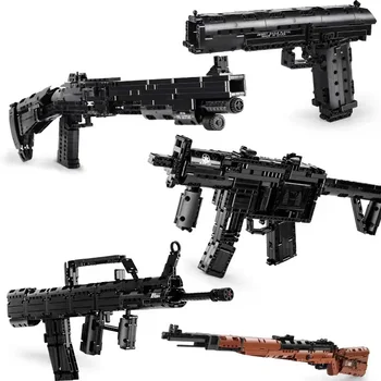 Yapı Taşı Ateşli Silahlar Serisi 98kdıy Montessori Uyumlu Çocuk Montajlı Kıpır Kıpır Keskin Nişancı Tüfeği Doğum Günü Tatil Hediye 1: 1