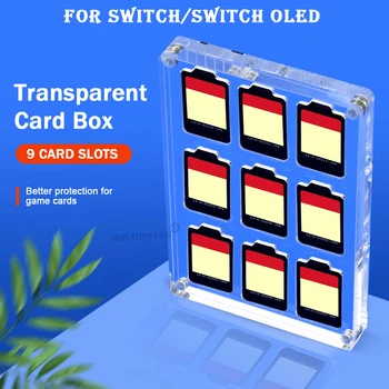 Yeni Anahtarı OLED Oyun Kartı saklama kutusu 9 Yuvaları Dikey kaset Ekran Standı Akrilik Kapak Nintendo Anahtarı Aksesuarları İçin