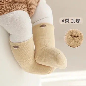 Yeni Bebek Çorap Kış Yeni Sevimli Karikatür Gevşek Ağız Yenidoğan Bebek Erkek ve Kız Bebek Çorap