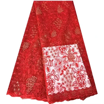Yeni gazlı bez iki renkli küçük çiçek dantel nakış nakış kumaş, high-end Afrika retro moda Qipao elbise elbise