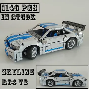 Yeni Moc 1: 8 Ölçekli Skyline GT-R R34 Supercar Yarış otomobil araç Spor Modeli Yapı Taşı Tuğla Oyuncaklar Çocuklar için Doğum Günü Hediyeleri Çocuk