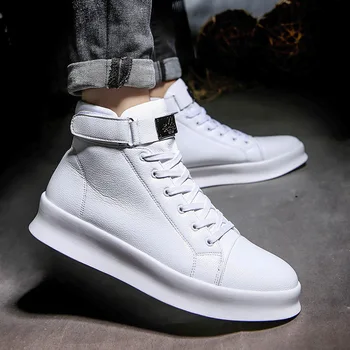 Yeni Moda Açık Erkekler rahat ayakkabılar Yetişkin Rahat Erkek Sneakers yüksek üst Siyah beyaz Adam Yürüyüş Eğitmenler Ayakkabı y89