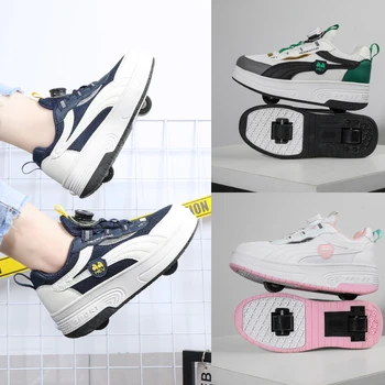 Yeni Rahat Çocuk Paten Ayakkabı Bahar Açık Erkek Kız Paten Sneakers Popüler Günlük rahat ayakkabılar T2302