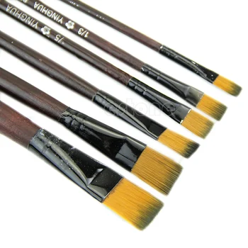 Yeni Sanat Sanatçı Malzemeleri 6 Kahverengi Naylon Boya Fırçaları X6HB