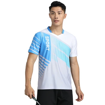 Yeni Spor Tenis Gömlek Erkekler Badminton T-Shirt Hızlı Kuru Nefes Moda Rahat Formalar Eğitim Kısa Kollu golf topluğu Üst