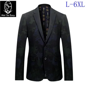 yeni varış yüksek kaliteli ekstra büyük obez Erkek çiçek takım elbise lüks blazer büyük erkek marka artı boyutu M-4XL5XL 6XL