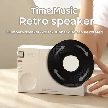 Yeni Vinil Zaman Bluetooth Ses Retro Kaydedici Modelleme Mini Küçük Ses Ev Kablosuz Saat Hoparlörler Açık Taşınabilir Müzik Çalma
