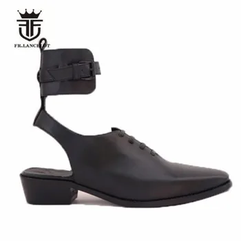 Yeni Yaz kişiselleştirilmiş inek derisi deri gladyatör ziyafet elbise sandalet ayakkabı özel özelleştirilmiş sivri burun sandalet