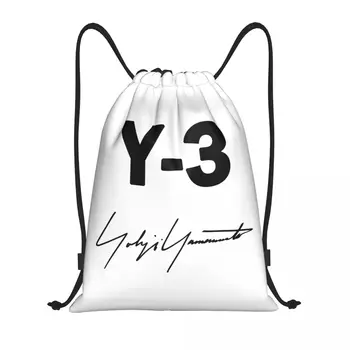 Yohjı Yamamoto Y3 Logo büzgülü sırt çantası Spor spor çanta Dize Sackpack Bisiklet için