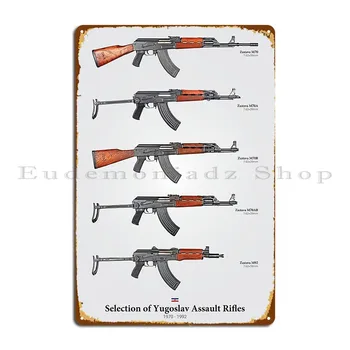 Yugoslav Saldırı Tüfekleri seçimi Metal Işareti Garaj Karakter Sinema Tasarımı Duvar Dekor Tabela Posteri