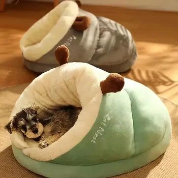 Yumuşak köpek yatağı Kanepe Sıcak peluş evcil hayvan kulubesi Küçük Orta Köpekler Kediler için Oyuncak Uyku Yuva Rahat Köpek Mağara Evi Köpek Aksesuarları