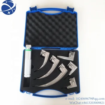 Yun YiMedical Ekipmanları Çelik Kullanımlık 6 Adet Bıçakları Fiber Optik Laringoskop Seti Kiti