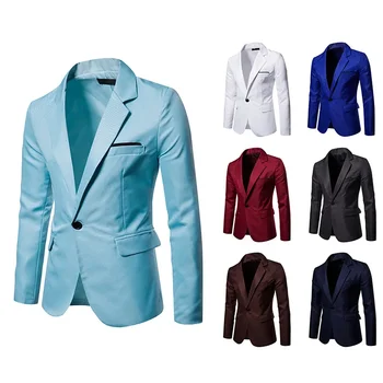 Yüksek Kaliteli Blazer Erkekler Zarif Moda Basit Yüksek Sınıf İş Elit Akşam Yemeği Ev Sahibi Performans Takım Elbise Gevşek Takım Elbise Ceket
