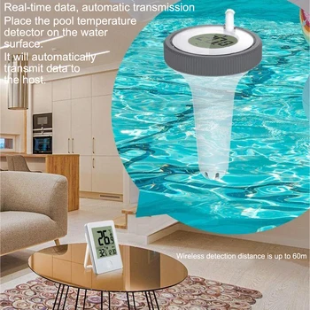 Yüzen Dijital havuz termometresi Açık havuz termometresi Su Geçirmez lcd ekran Spa Termometresi Havuz Aksesuarları