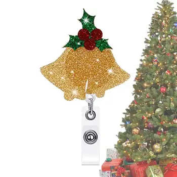 Yılbaşı dekoru Anahtar Kart Tutucu Gerilebilir Rozet Klipleri Hafif kart tutucu Ve Rozet Tutucu Hediye Noel Şükran Günü İçin