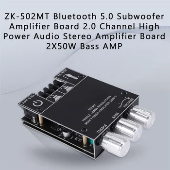 ZK-502MT Bluetooth 5.0 Subwoofer Amplifikatör Kurulu 2.0 Kanal Yüksek güçlü ses Stereo Amplifikatör Kurulu 2X50W Bas AMP