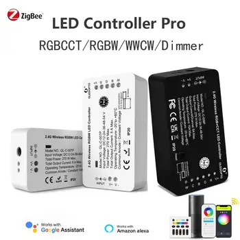 Zıgbee 3.0 LED Şerit Denetleyici Pro RGBCCT / RGBW / WWCW / karartıcı kontrol cihazı Sıfırlama Anahtarı İle Destek Alexa Ses RF uzaktan kumandalı anahtar