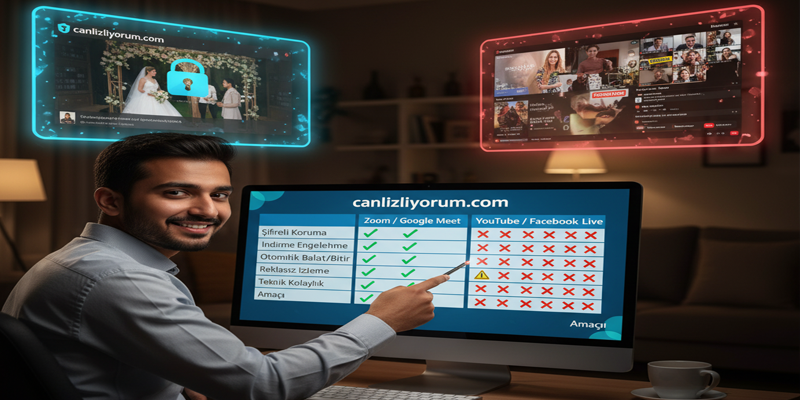 Özel Etkinlik Yayını İçin Hangisi Daha İyi canliizliyorum.com mu, Zoom mu, YouTube mu?