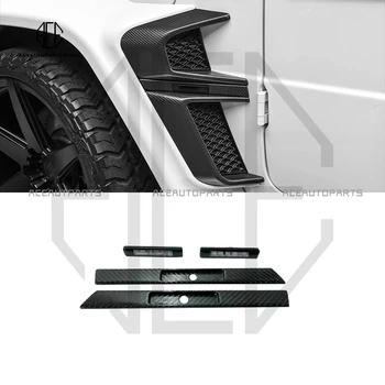 Çamurluk Karbon Fiber Eklemek B Tarzı LED Işıklı Amblem Rozeti mavi ışık Mercedes G Vagon W464 W463A