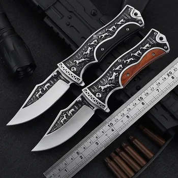 Çelik Açık Survival Katlanır Cep Bıçak Erkekler için Yüksek Sertlik Kendini Savunma Askeri Taktik Bıçaklar Avcılık için