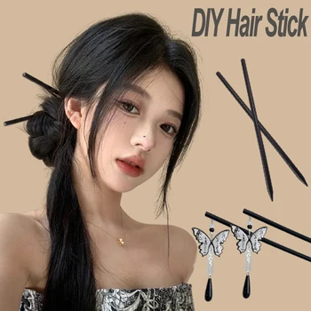 Çin Ahşap Saç Sopa Kızlar Klasik Basit DIY Saç Sopa Pimleri Kadın Retro Çin Tarzı Hanfu Saç Sopa Çubuklarını Saç Tokası