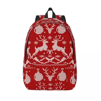 Çirkin Noel Elk Sırt Çantası Gençlik Kar Tanesi Jolly Büyük Sırt Çantaları Polyester Kawaii Lise Çantaları Seyahat Tasarımcı Sırt Çantası