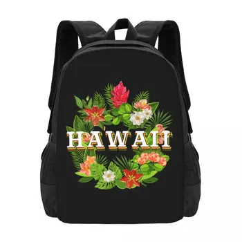 Çiçekler Hawaii Kelime Sanat-Hawaiian Gurur İşbirliği Sırt Çantası Büyük Kapasiteli Sevimli Katlanabilir 3d Baskı