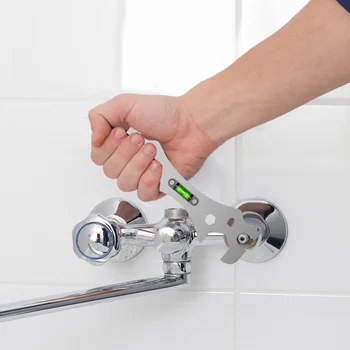 Çok fonksiyonlu Anahtarı Evrensel Kendinden Tesviye Kavisli Açı Anahtarı Banyo Ölçüm Musluk Tamir Araçları