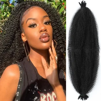 Önceden Ayrılmış Yaylı Afro Marley Büküm örgü saç ekleme Siyah Kadınlar için Yumuşak Kinky Twists Saç Örgü Bükülmüş