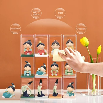 Şeffaf Akrilik Ekran Kutusu Çok Boyutlu Şekil Bebek bir Bölme Koruma Çantası Toz geçirmez Oyuncak Küçük Model saklama kutusu