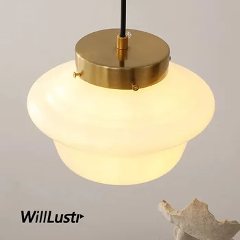 Şeffaf beyaz cam kolye lamba Metal süspansiyon ışık otel restoran oturma yemek odası tavanda asılı avize