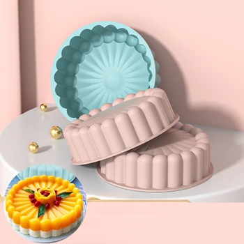 Silikon Kek Kalıbı Ekmek Tost Kurabiye Kek Sünger Kalıp Kare Yuvarlak spiral dişli Charlotte Svarin fırın tepsisi Tepsi Kalıp 3D